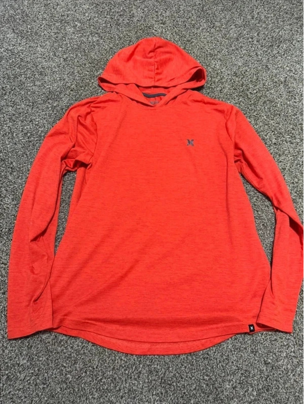 Hurley Mens Medium Orange Lightweight Performance Hoodie Long Sleeve Stretch